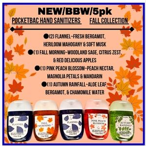 🔥5PK-FALL COLLECTION/NEW/BBW/POCKETBAC HAND SANITIZERS